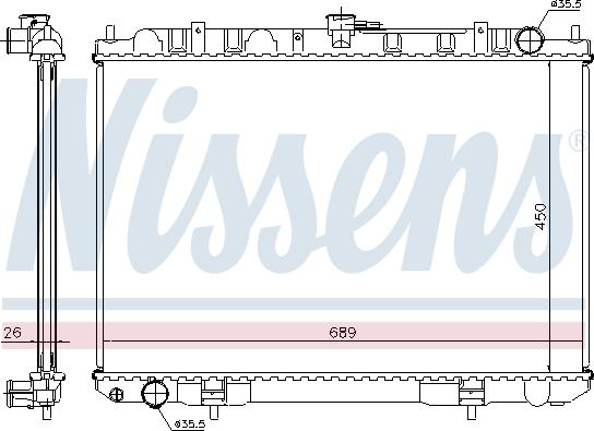 Nissens 68703A - Радиатор, охлаждане на двигателя vvparts.bg