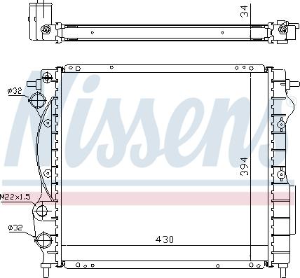 Nissens 63968A - Радиатор, охлаждане на двигателя vvparts.bg