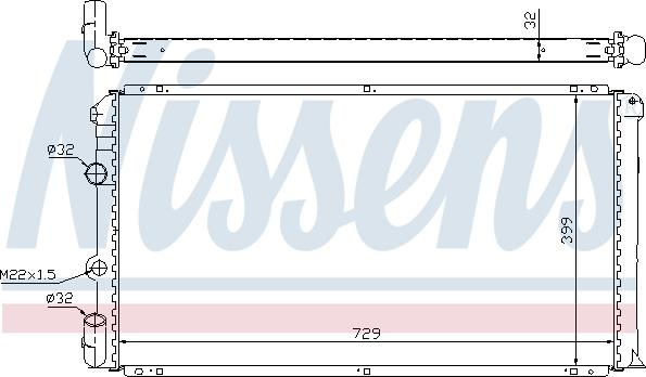 Nissens 63936A - Радиатор, охлаждане на двигателя vvparts.bg