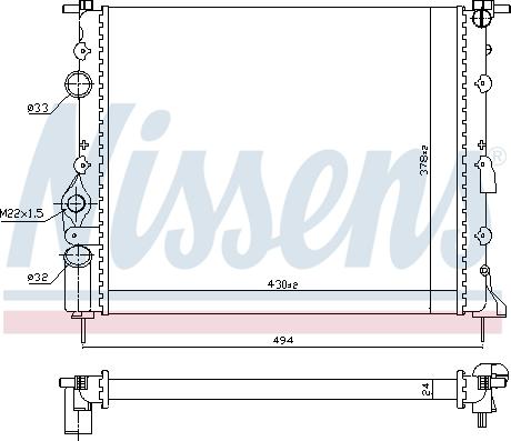 Nissens 693634 - Радиатор, охлаждане на двигателя vvparts.bg