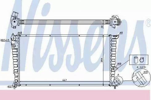 Nissens 63508A - Радиатор, охлаждане на двигателя vvparts.bg