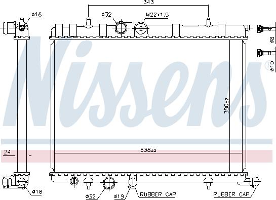 Nissens 63502A - Радиатор, охлаждане на двигателя vvparts.bg