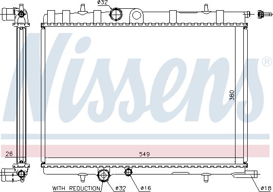 Nissens 63694A - Радиатор, охлаждане на двигателя vvparts.bg