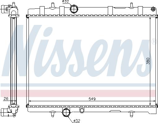 Nissens 63605A - Радиатор, охлаждане на двигателя vvparts.bg