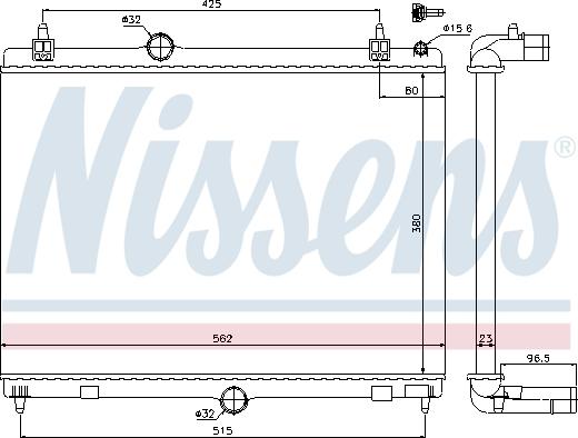 Nissens 693801 - Радиатор, охлаждане на двигателя vvparts.bg