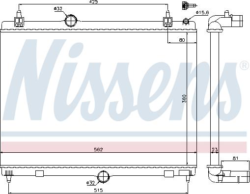 Nissens 636008 - Радиатор, охлаждане на двигателя vvparts.bg