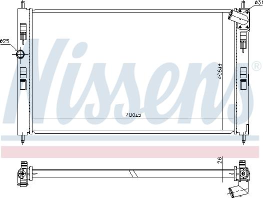 Nissens 636032 - Радиатор, охлаждане на двигателя vvparts.bg