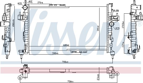 Nissens 695828 - Радиатор, охлаждане на двигателя vvparts.bg