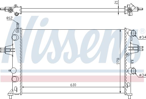 Nissens 693336 - Радиатор, охлаждане на двигателя vvparts.bg