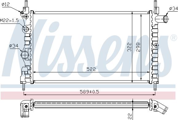 Nissens 63050A - Радиатор, охлаждане на двигателя vvparts.bg