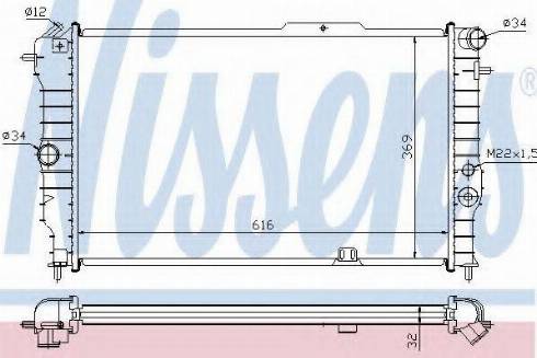 Nissens 63063A - Радиатор, охлаждане на двигателя vvparts.bg