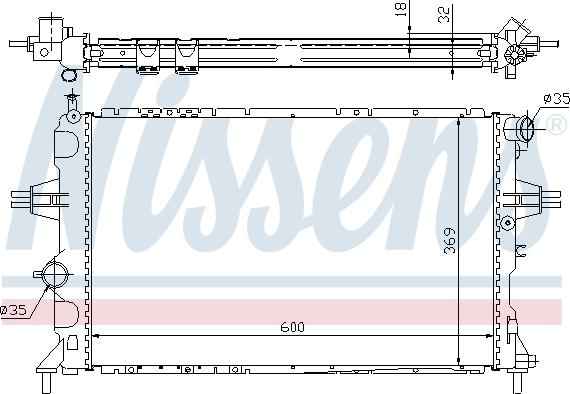 Nissens 63006A - Радиатор, охлаждане на двигателя vvparts.bg