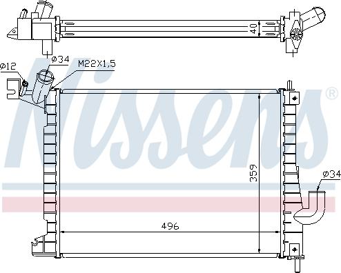 Nissens 63019A - Радиатор, охлаждане на двигателя vvparts.bg