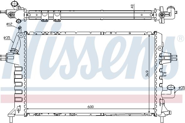 Nissens 63021A - Радиатор, охлаждане на двигателя vvparts.bg