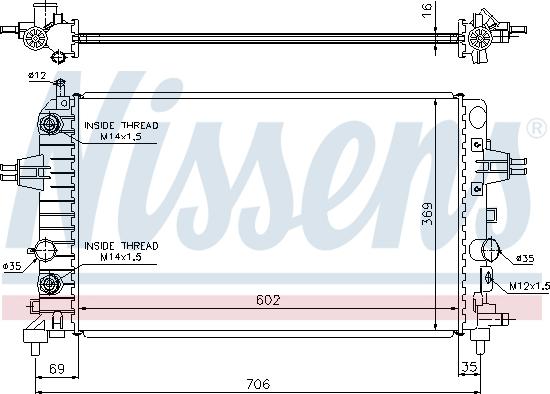 Nissens 695868 - Радиатор, охлаждане на двигателя vvparts.bg