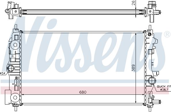 Nissens 630722 - Радиатор, охлаждане на двигателя vvparts.bg