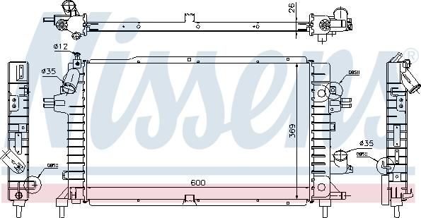 Nissens 63112A - Радиатор, охлаждане на двигателя vvparts.bg