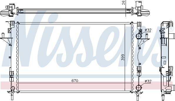 Nissens 63816A - Радиатор, охлаждане на двигателя vvparts.bg