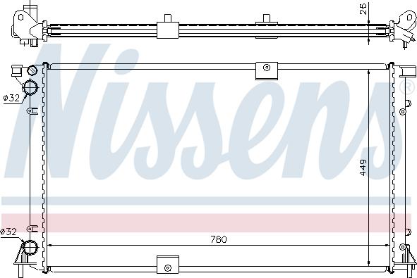 Nissens 63818A - Радиатор, охлаждане на двигателя vvparts.bg