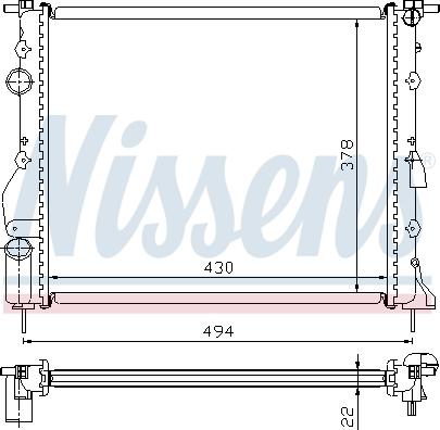 Nissens 693325 - Радиатор, охлаждане на двигателя vvparts.bg