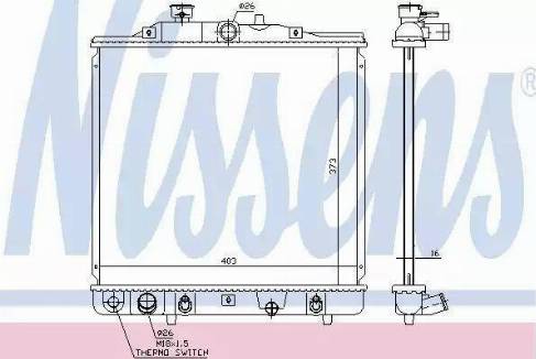 Nissens 63340A - Радиатор, охлаждане на двигателя vvparts.bg