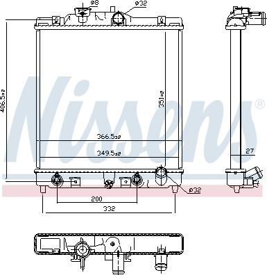 Nissens 63340 - Радиатор, охлаждане на двигателя vvparts.bg