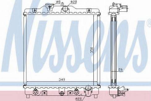 Nissens 63308A - Радиатор, охлаждане на двигателя vvparts.bg