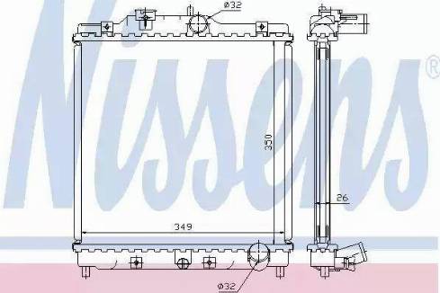 Nissens 63312A - Радиатор, охлаждане на двигателя vvparts.bg