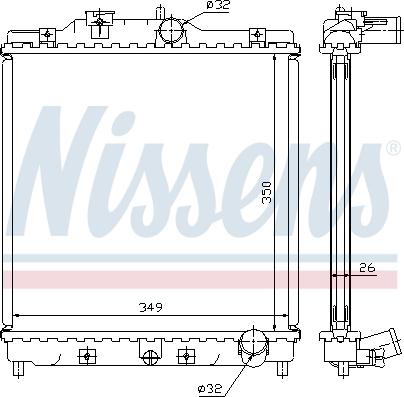 Nissens 63312 - Радиатор, охлаждане на двигателя vvparts.bg