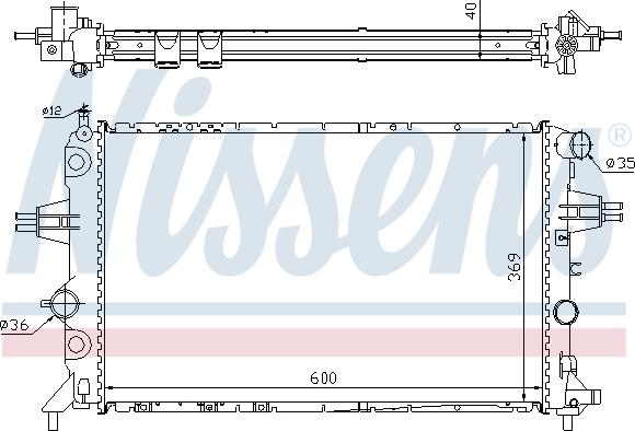 Nissens 63249A - Радиатор, охлаждане на двигателя vvparts.bg