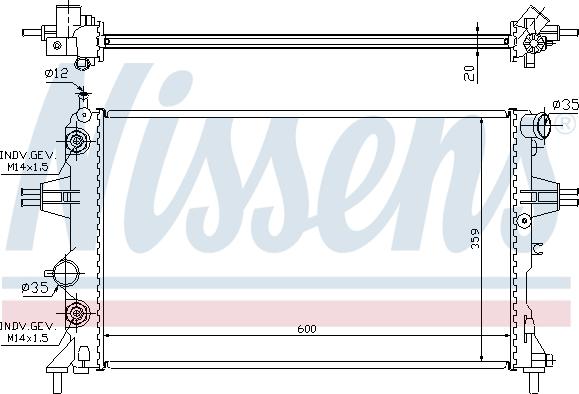 Nissens 695855 - Радиатор, охлаждане на двигателя vvparts.bg