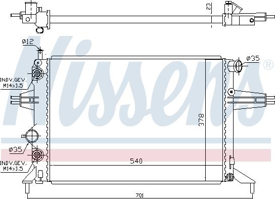 Nissens 63248A - Радиатор, охлаждане на двигателя vvparts.bg