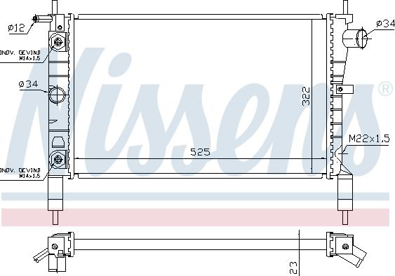 Nissens 632831 - Радиатор, охлаждане на двигателя vvparts.bg