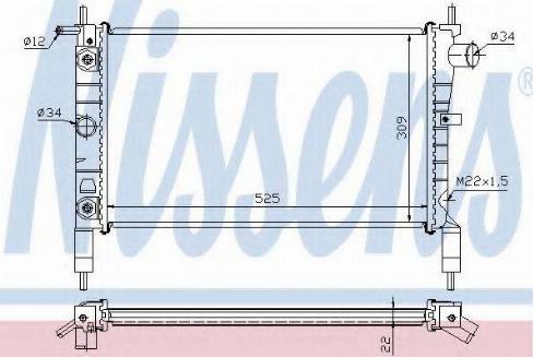 Nissens 63283A - Радиатор, охлаждане на двигателя vvparts.bg