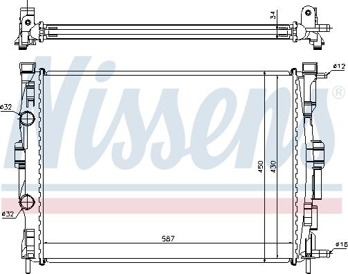 Nissens 693850 - Радиатор, охлаждане на двигателя vvparts.bg