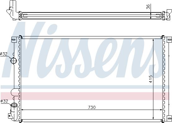 Nissens 693082 - Радиатор, охлаждане на двигателя vvparts.bg