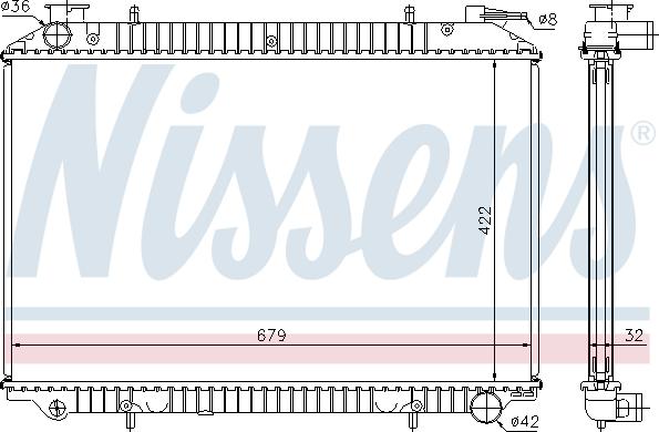 Nissens 62976A - Радиатор, охлаждане на двигателя vvparts.bg