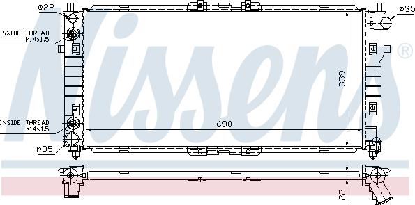 Nissens 62486A - Радиатор, охлаждане на двигателя vvparts.bg