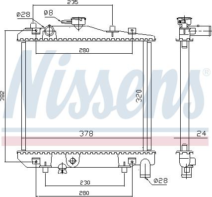 Nissens 62505 - Радиатор, охлаждане на двигателя vvparts.bg