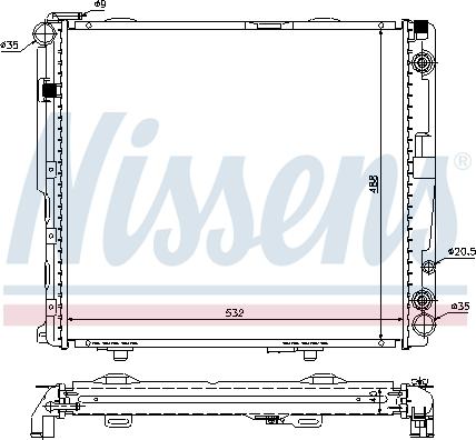 Nissens 62699A - Радиатор, охлаждане на двигателя vvparts.bg