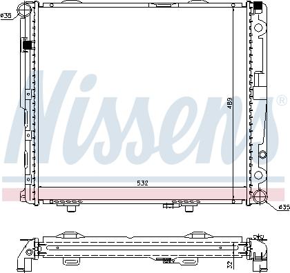 Nissens 62693A - Радиатор, охлаждане на двигателя vvparts.bg