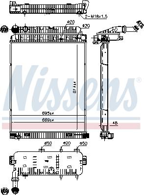 Nissens 62648 - Радиатор, охлаждане на двигателя vvparts.bg