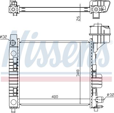 Nissens 62663 - Радиатор, охлаждане на двигателя vvparts.bg