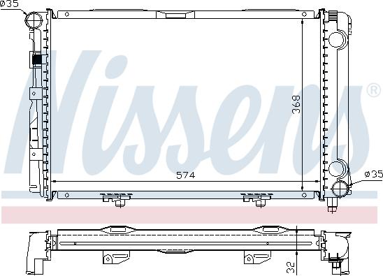 Nissens 62671A - Радиатор, охлаждане на двигателя vvparts.bg