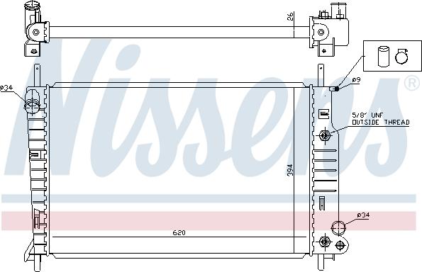 Nissens 62050 - Радиатор, охлаждане на двигателя vvparts.bg