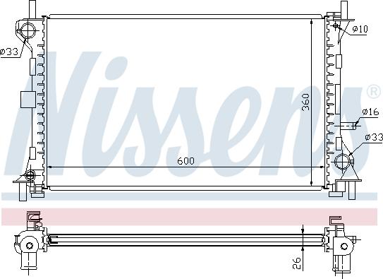 Nissens 62052 - Радиатор, охлаждане на двигателя vvparts.bg