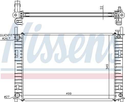 Nissens 62027A - Радиатор, охлаждане на двигателя vvparts.bg