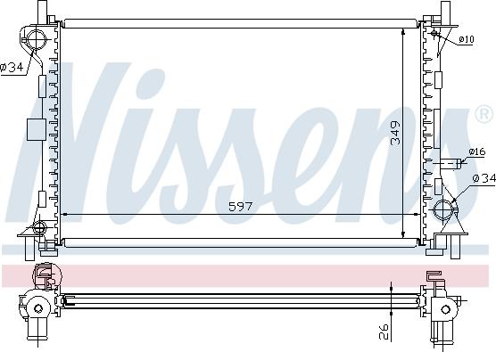 Nissens 62073A - Радиатор, охлаждане на двигателя vvparts.bg