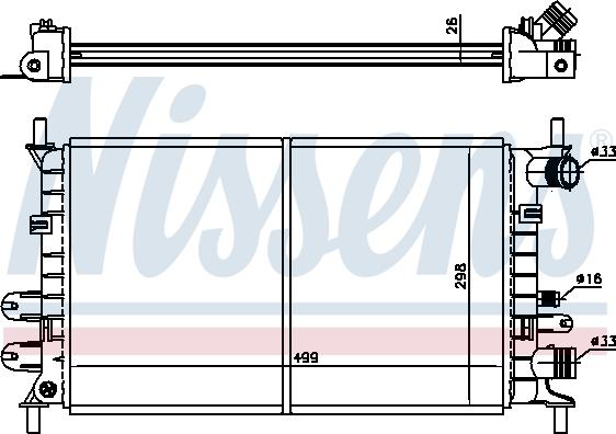 Nissens 62163 - Радиатор, охлаждане на двигателя vvparts.bg