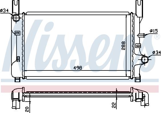 Nissens 62117A - Радиатор, охлаждане на двигателя vvparts.bg